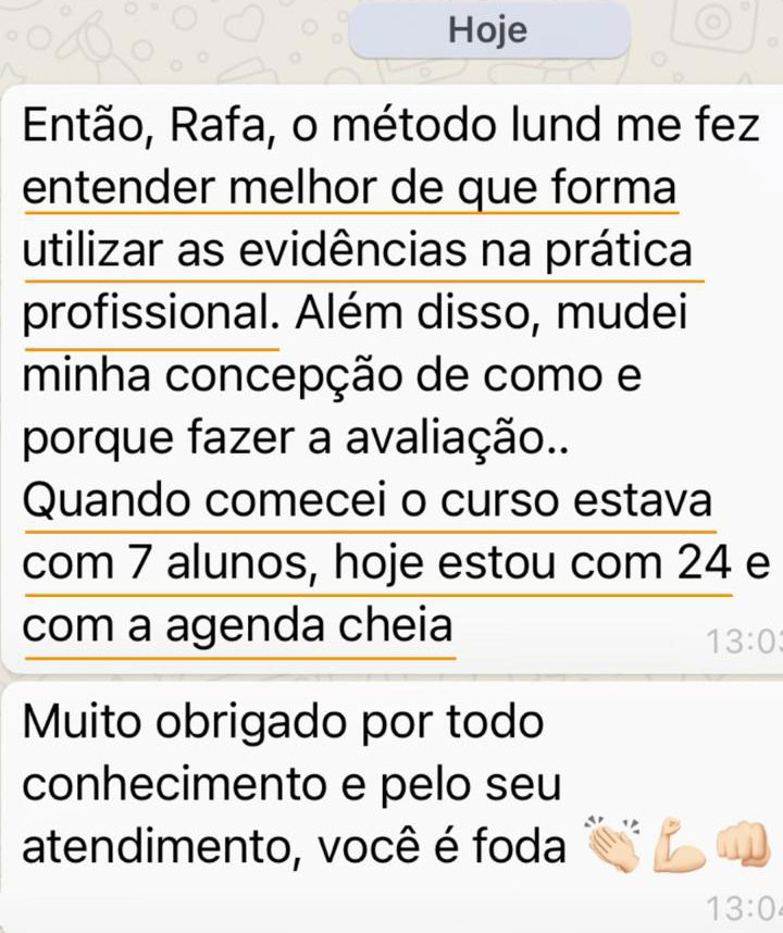 WhatsApp message showing results